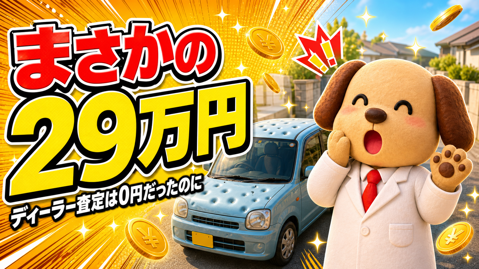 【ディーラー査定は¥0円でした】雹まみれの愛車が、一括査定で29万円になった話🚗✨